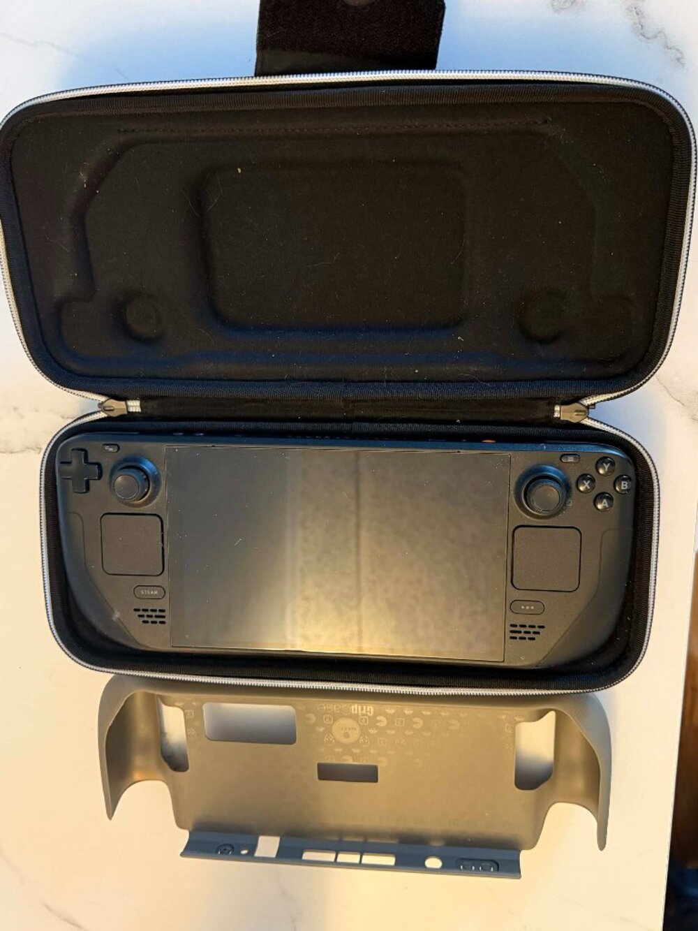 steam deck with grip holder and case - the ex husband special!